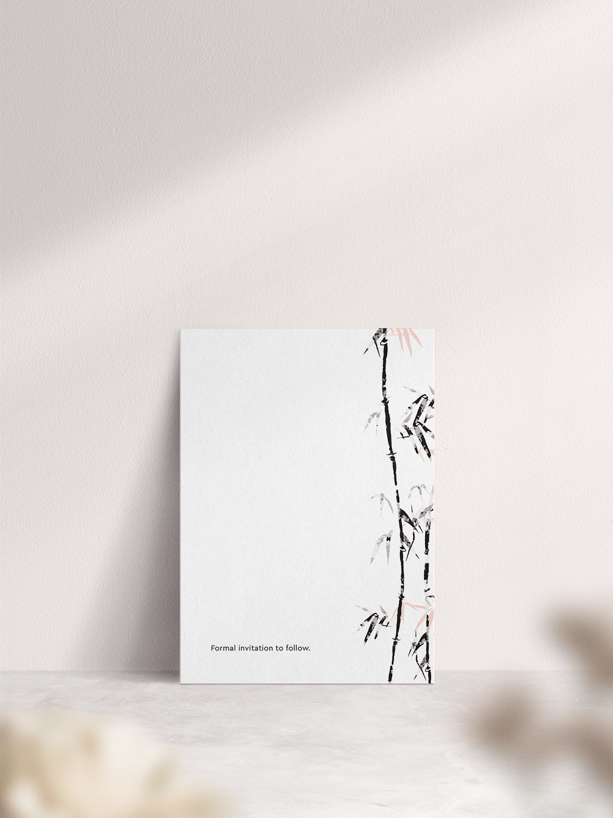 A6 Wedding Save the Date Card - Bamboo in Meditative - Reverse