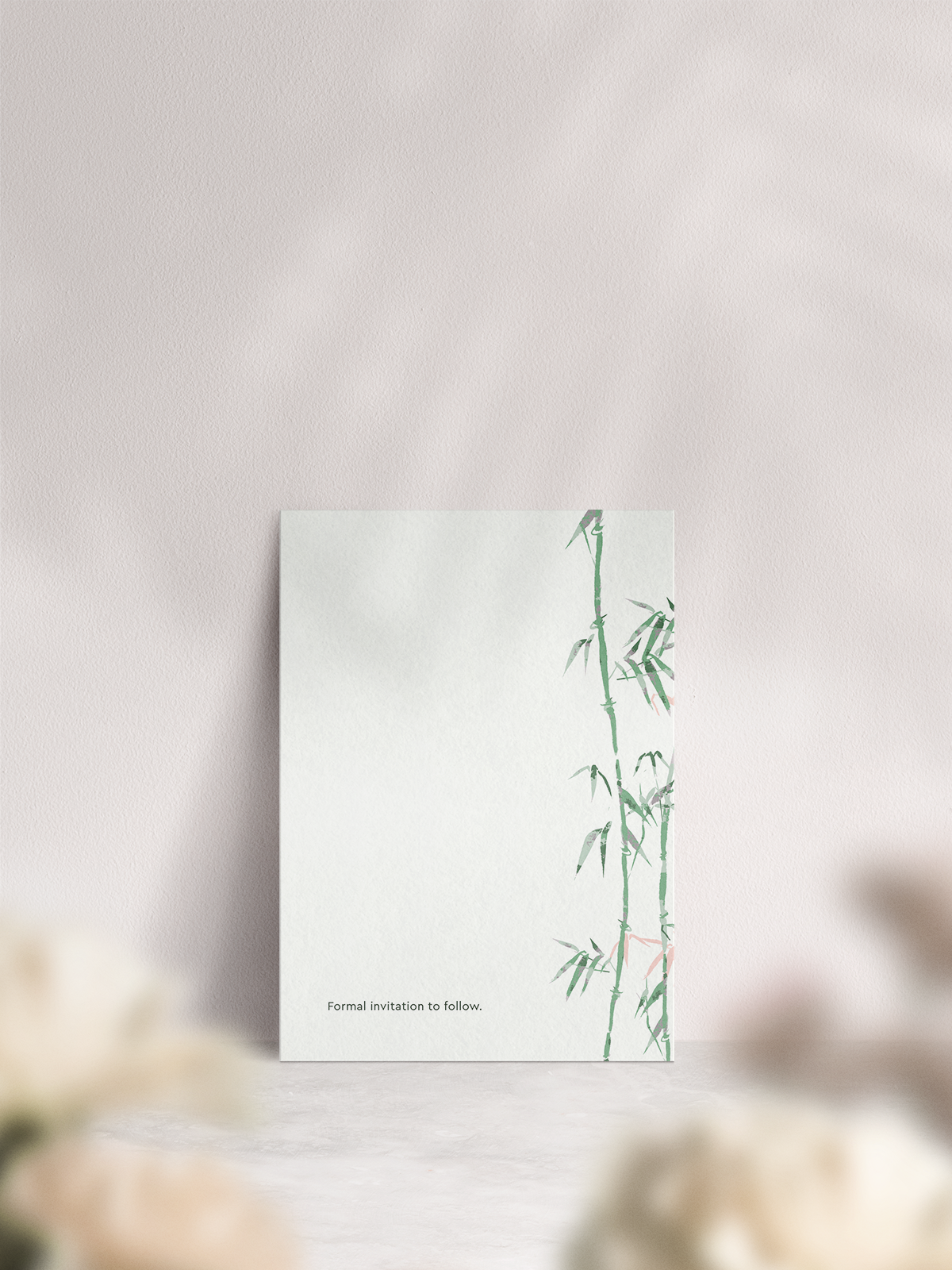A6 Wedding Save the Date - Bamboo Zen - Back