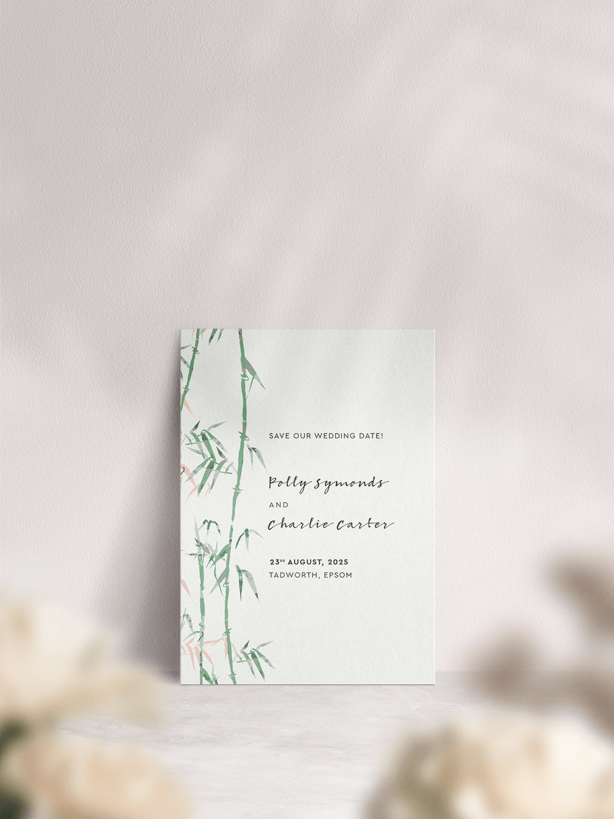 A6 Wedding Save the Date - Bamboo Zen - Front