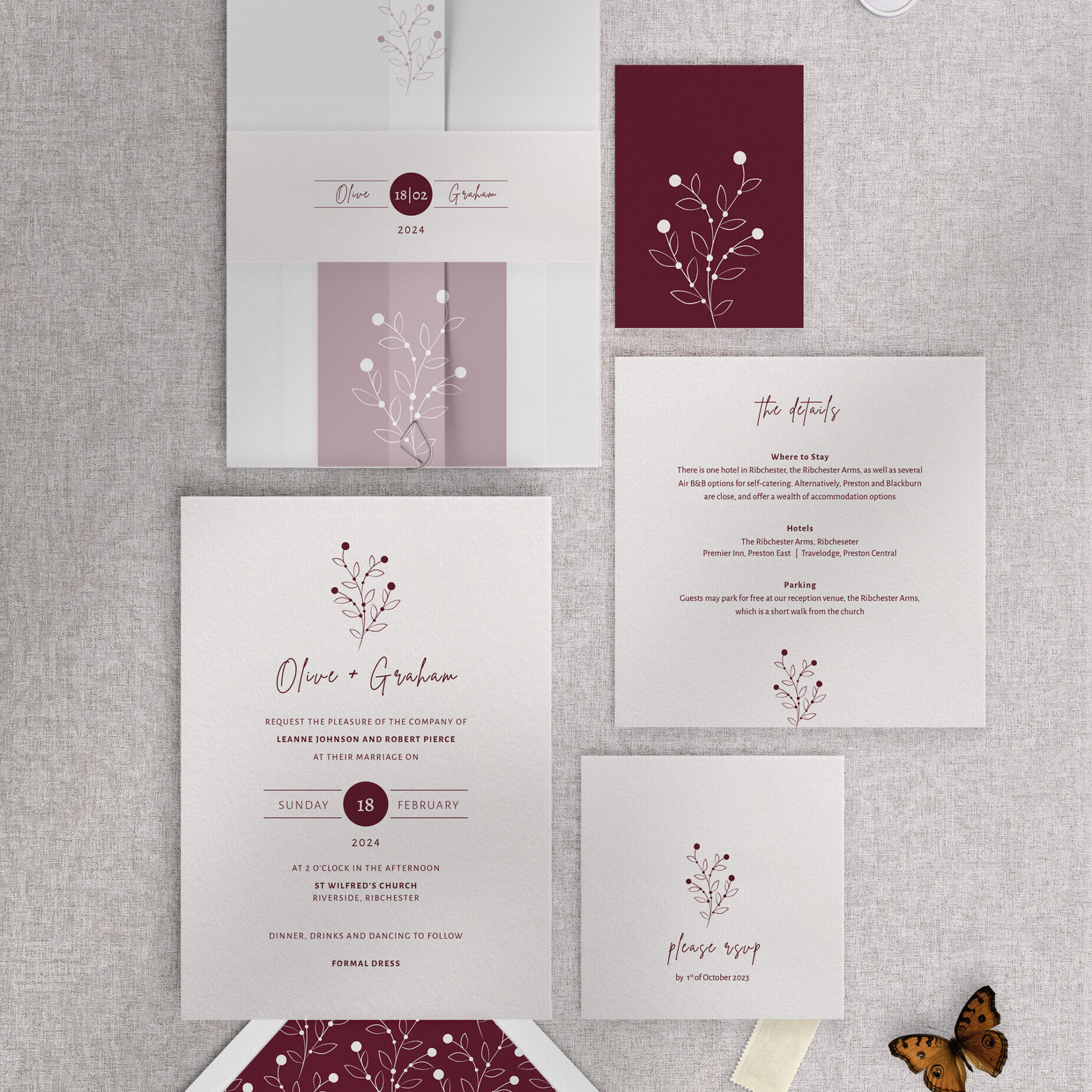 Berry Bloom - Autumn - Wedding Invitation Suite