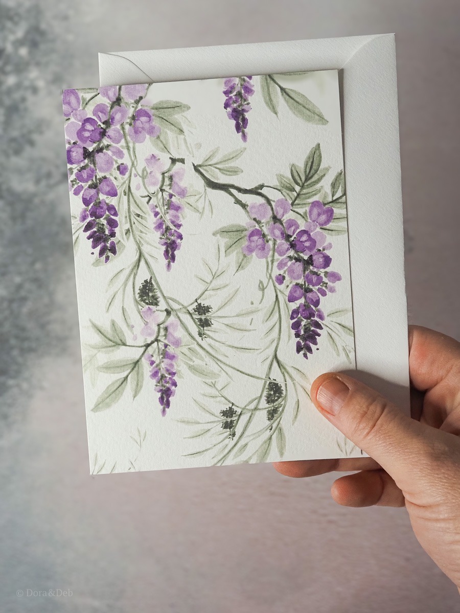 Wisteria Wedding Save the Date - Morning Light - Reverse, Printed on The Italian