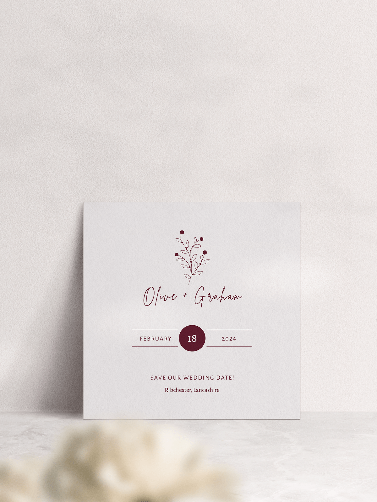 Berry Bloom Large Save the Date in 'Autumn' - Front