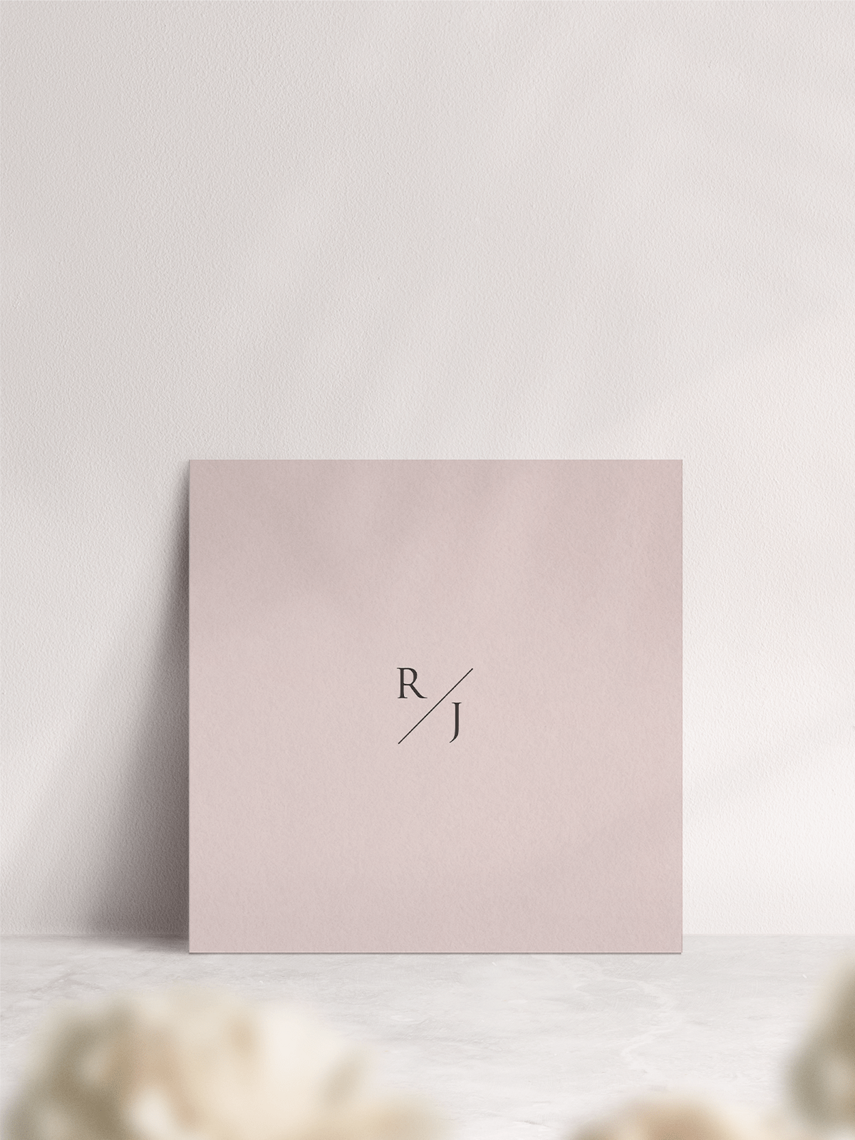 Love Story Large Save the Date - Dusky Pink - Back of Card
