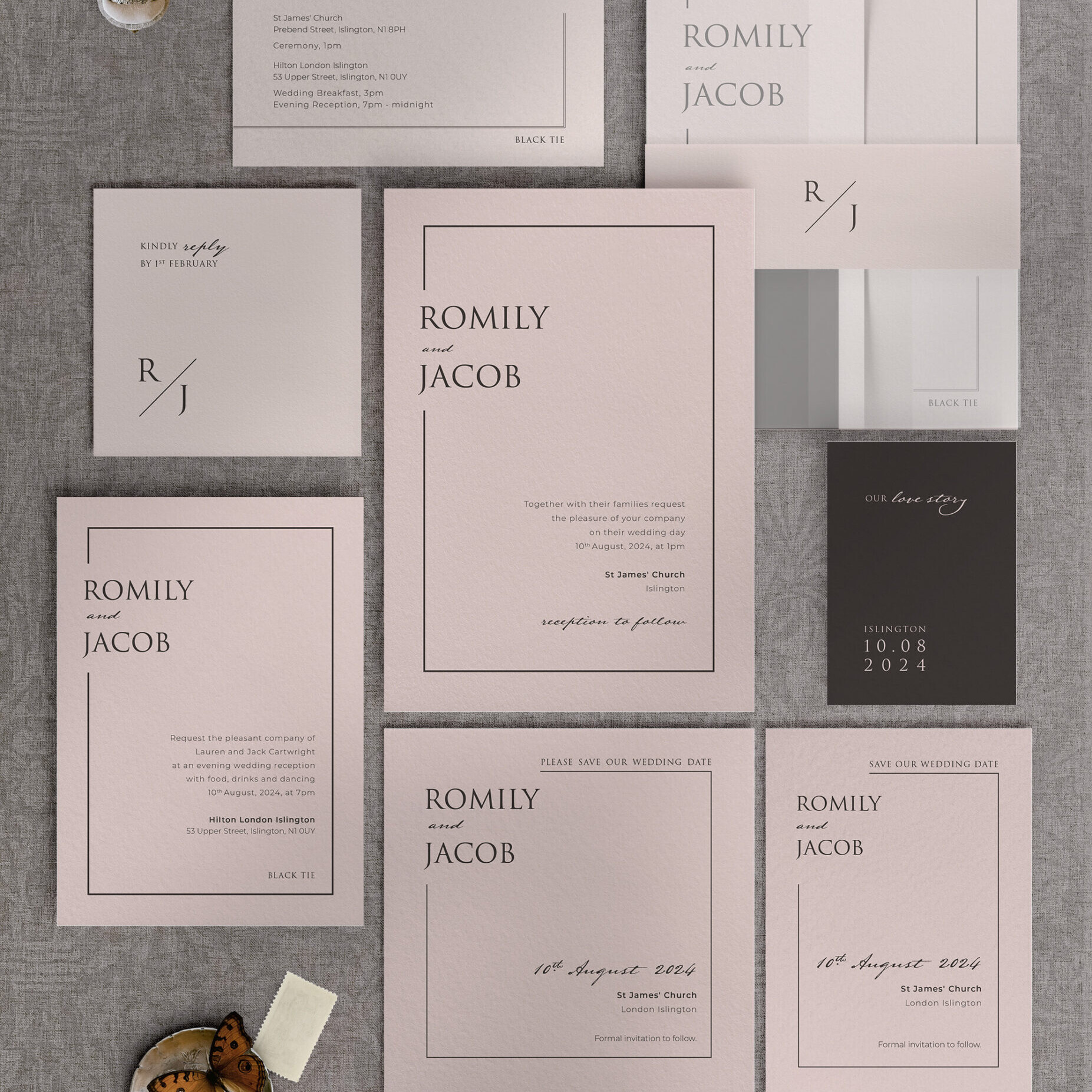 Love Story - Dusky Pink - Stationery Collection