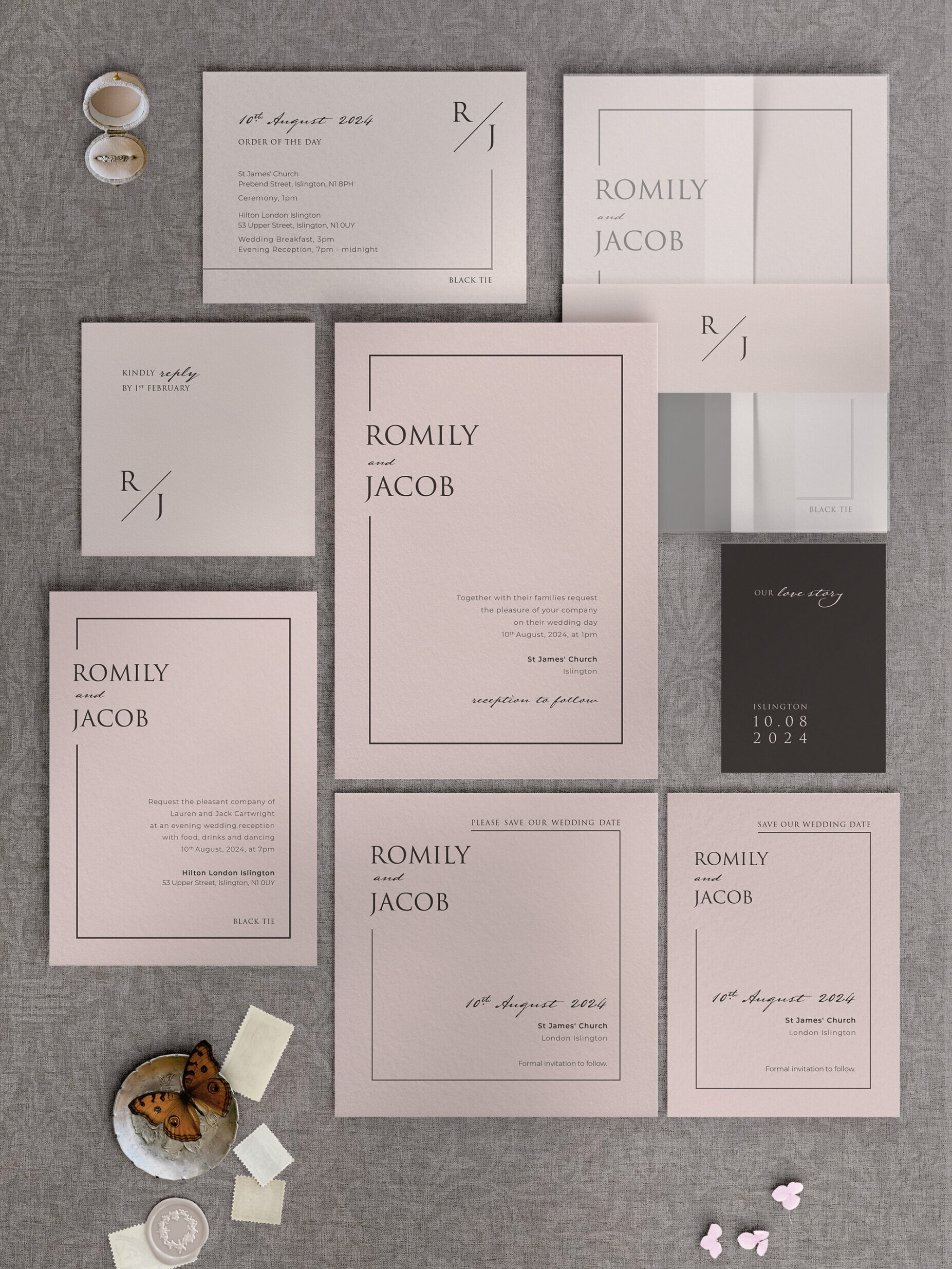 Love Story - Dusky Pink - Stationery Collection