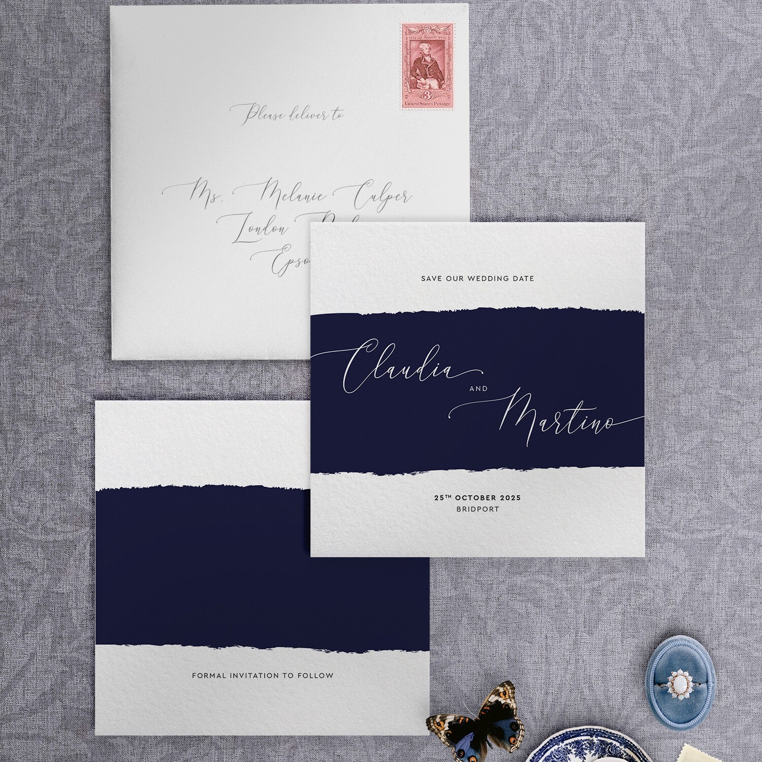 Simplicity - Midnight - Save the Date Square