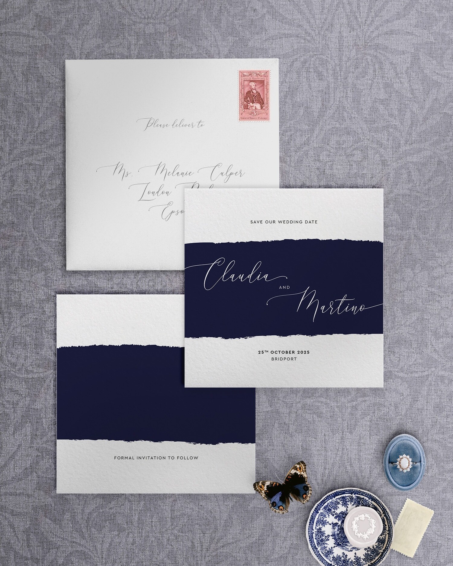 Simplicity - Midnight - Save the Date Square