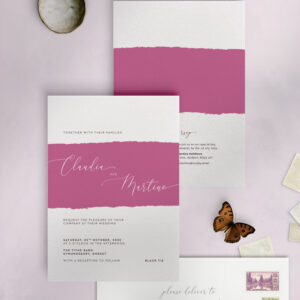 Simplicity - Raspberry - Wedding Invitation