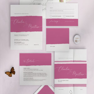 Simplicity - Raspberry - Wedding Invitation Suite