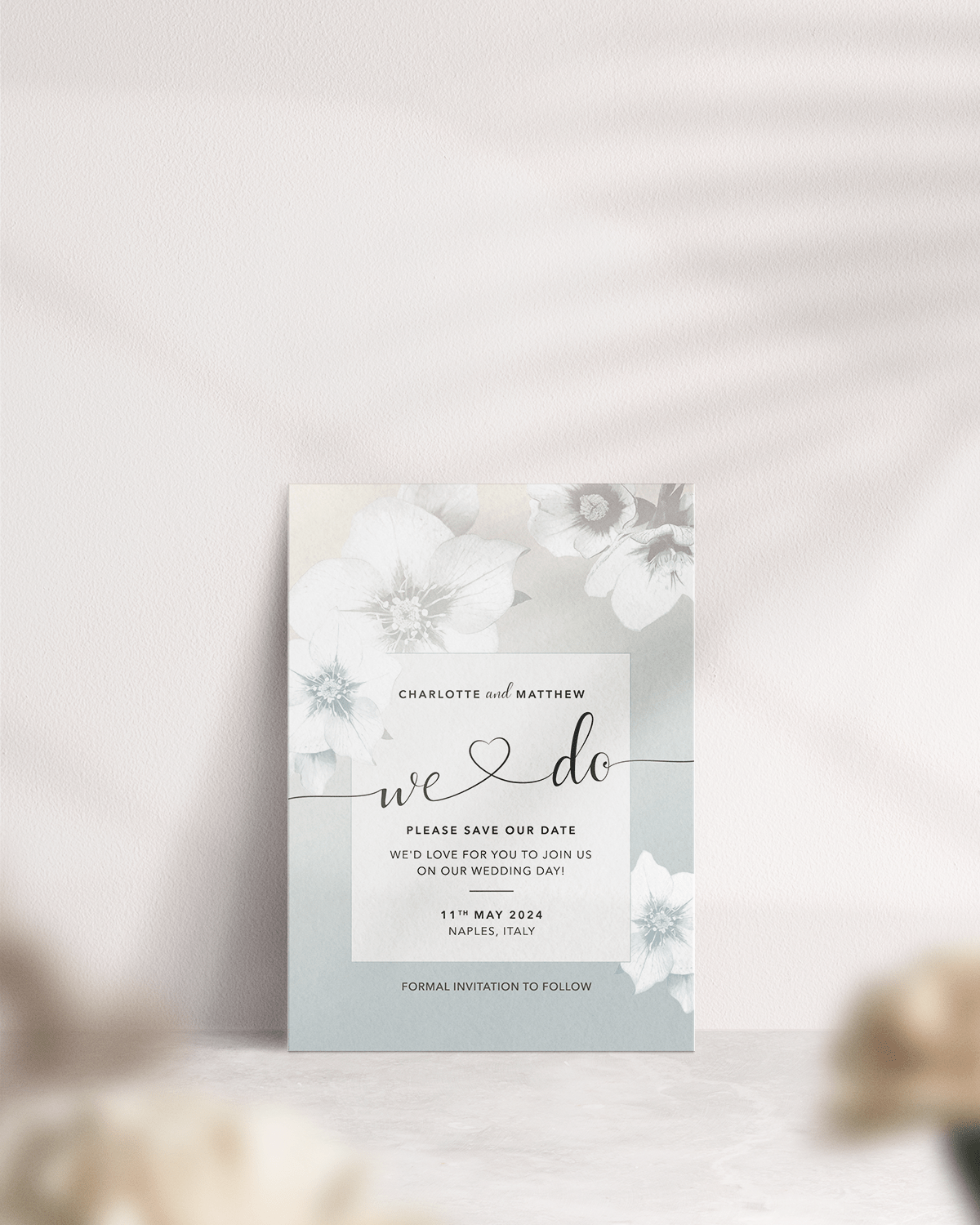 Napoli in Mist, Small Save the Date Card - Front