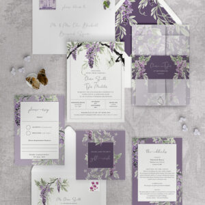 Wisteria Falls - Lilac Plum - Reception Invitation Suite