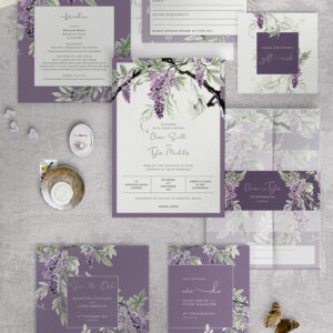 Wisteria Falls - Lilac-Plum - Wedding Stationery Collection