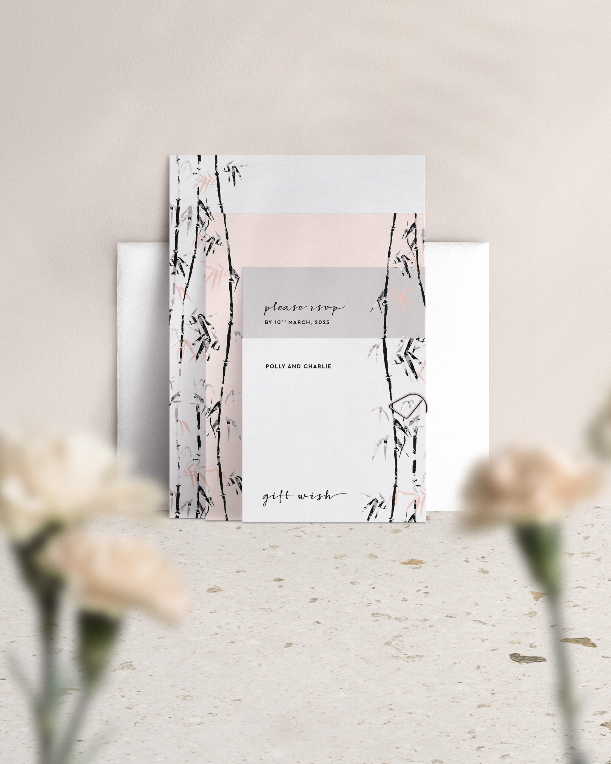 Bamboo Meditative Wedding Invitation Standard Suite