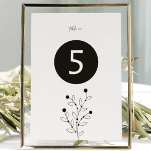 Berry Berry Bloom Wedding Table Number - 5x7" in Winter Wedding Table Numner - 5x7" in Winter