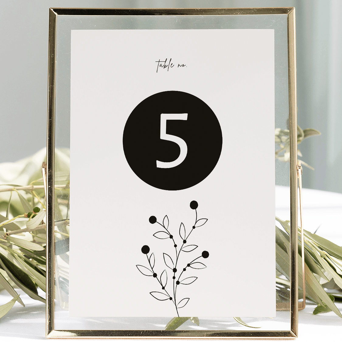 Berry Berry Bloom Wedding Table Number - 5x7
