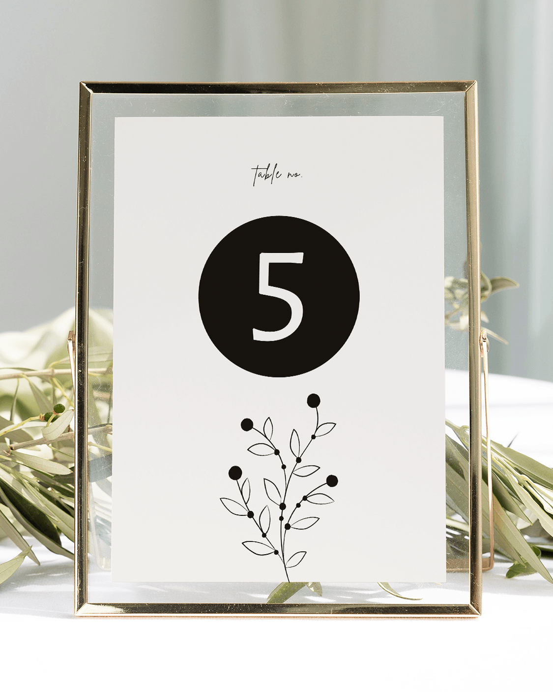 Berry Berry Bloom Wedding Table Number - 5x7
