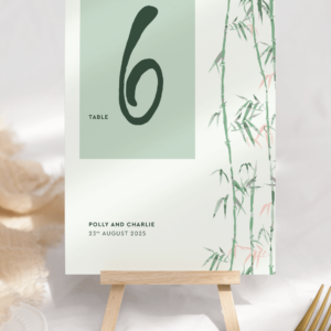 Bamboo Table Number in Zen Garden - Front