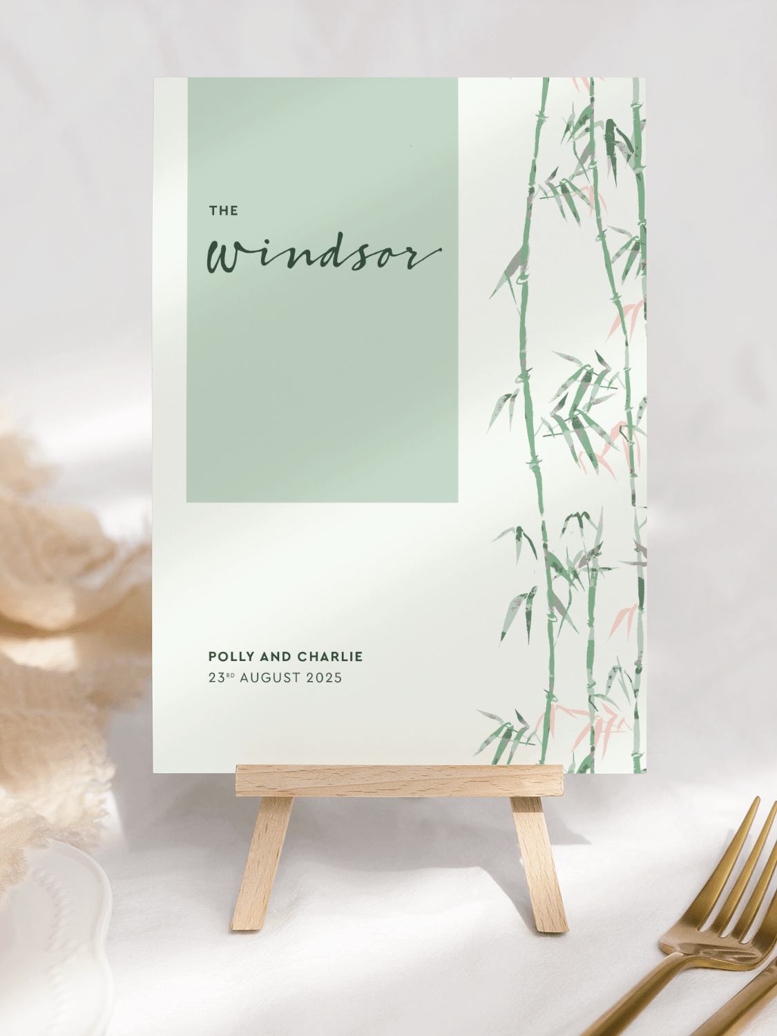 Bamboo Table Name in Zen Garden