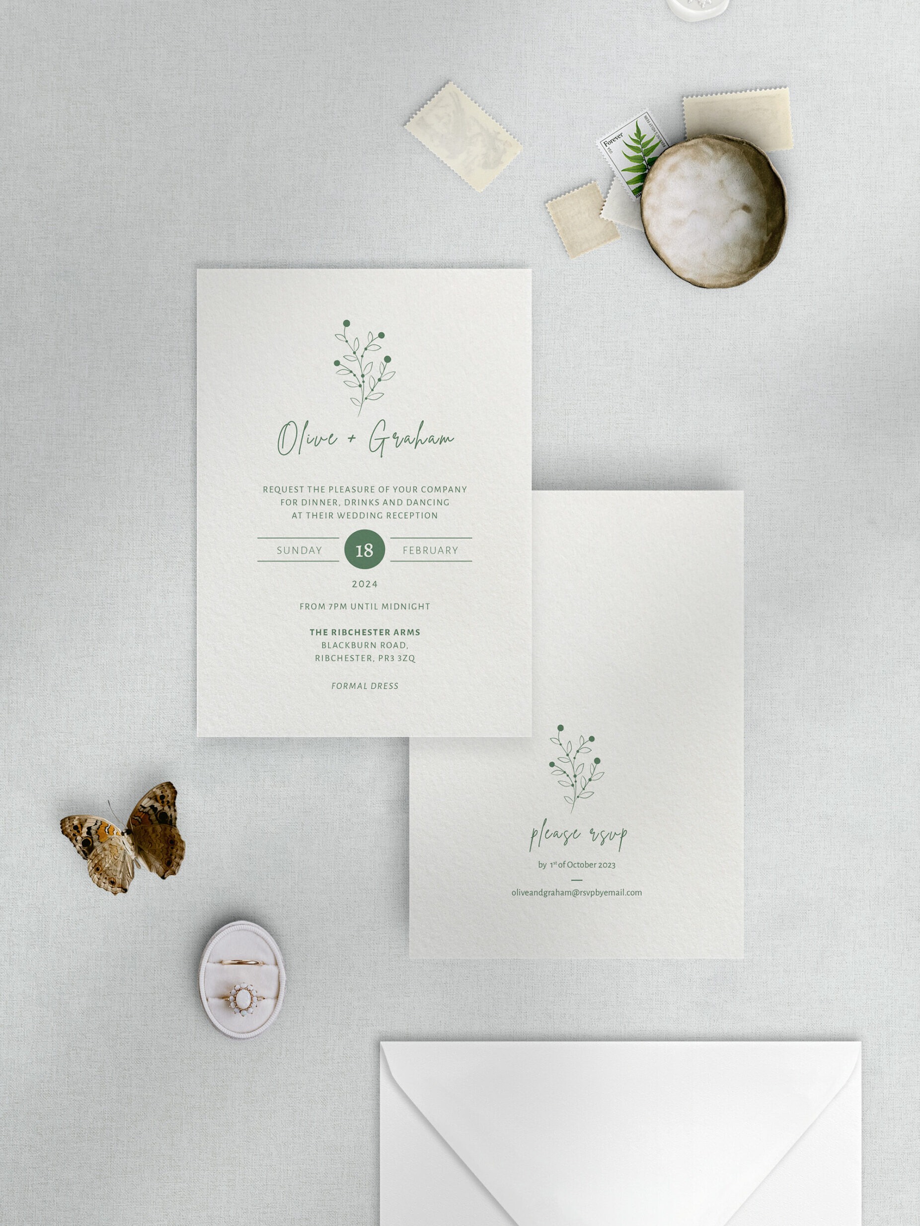 Berry Bloom - Spring - Wedding Reception Invitation