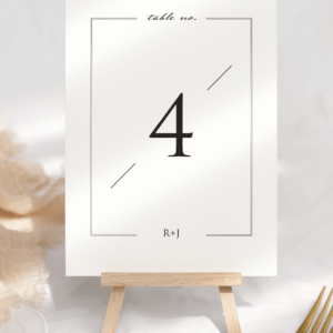 Love Story Black and White Table Numbers - White