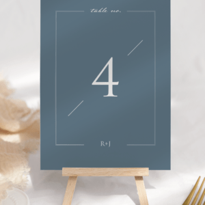 Blue Table Number - Love Story Front - 5x7