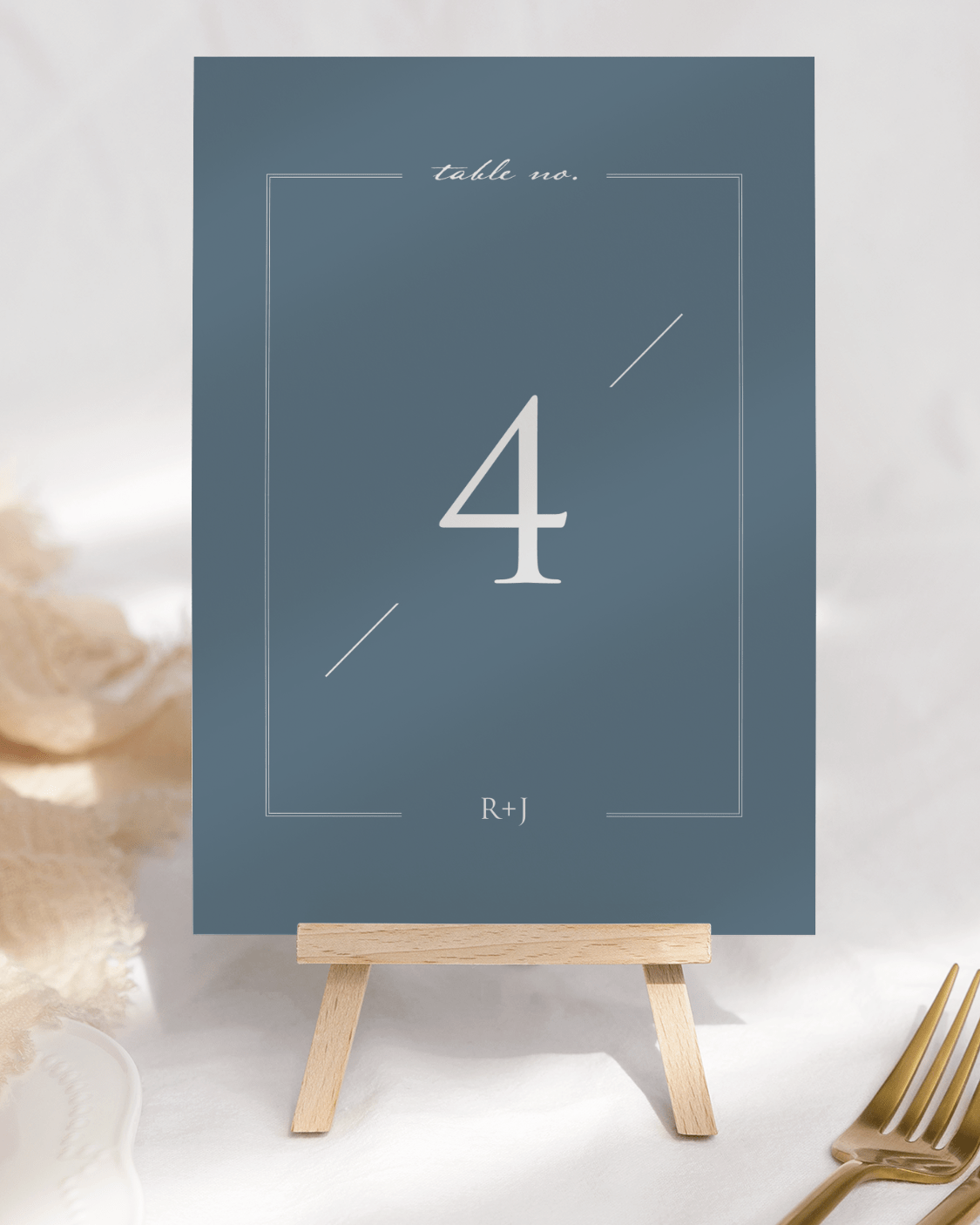 Blue Table Number - Love Story Front - 5x7