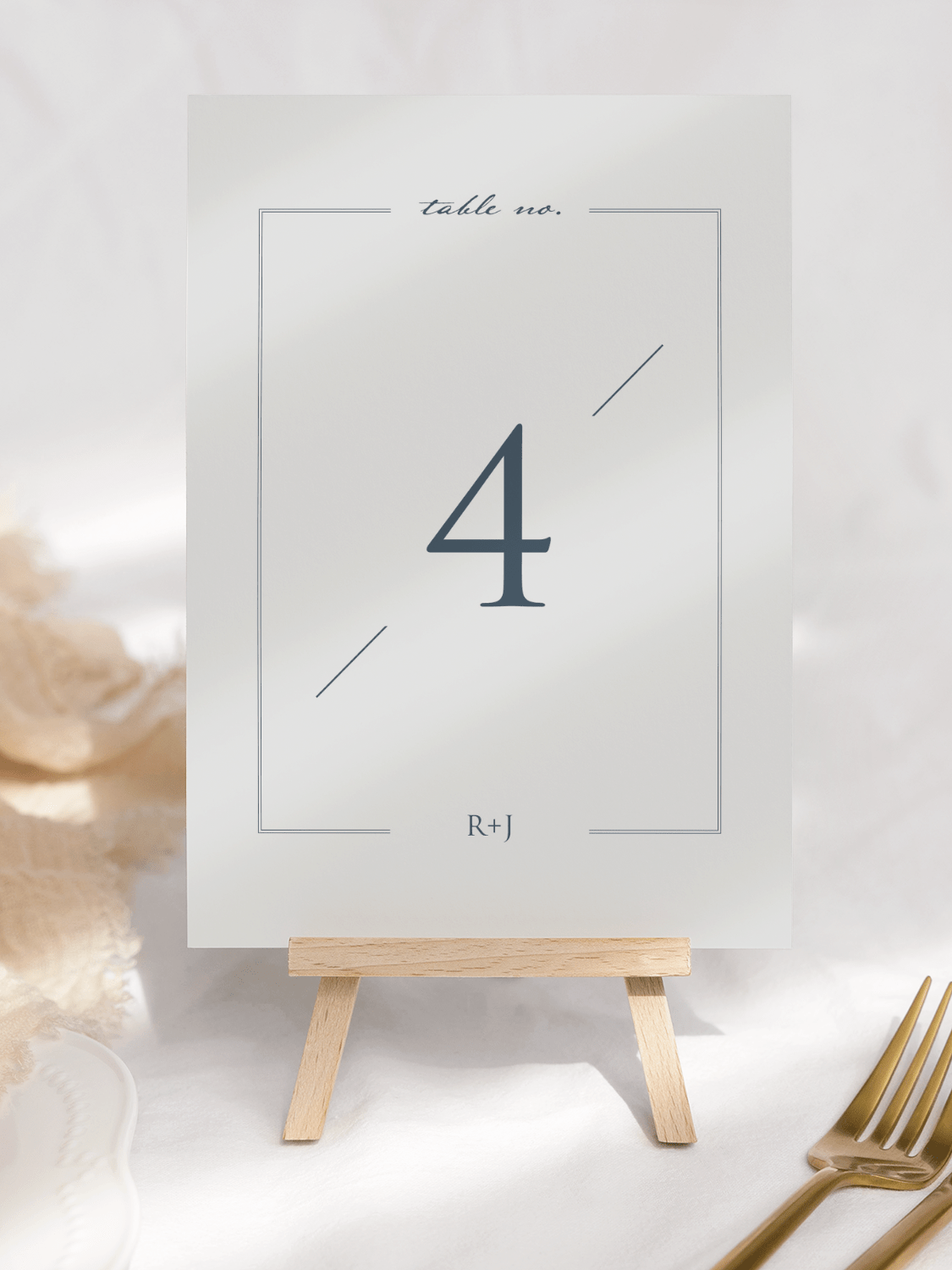 Blue Table Number - Love Story Reverse - 5x7