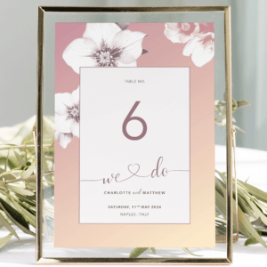Napoli Gelato Wedding Table Number - Front