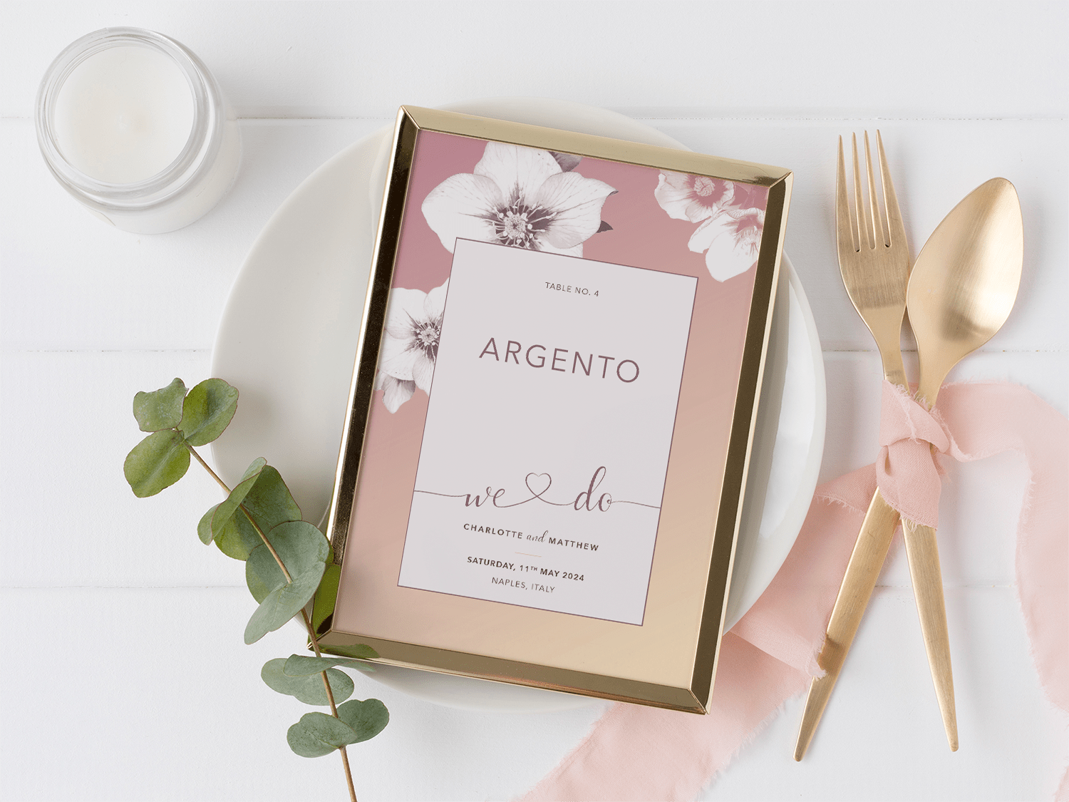 Napoli Gelato Wedding Table Name - 5x7