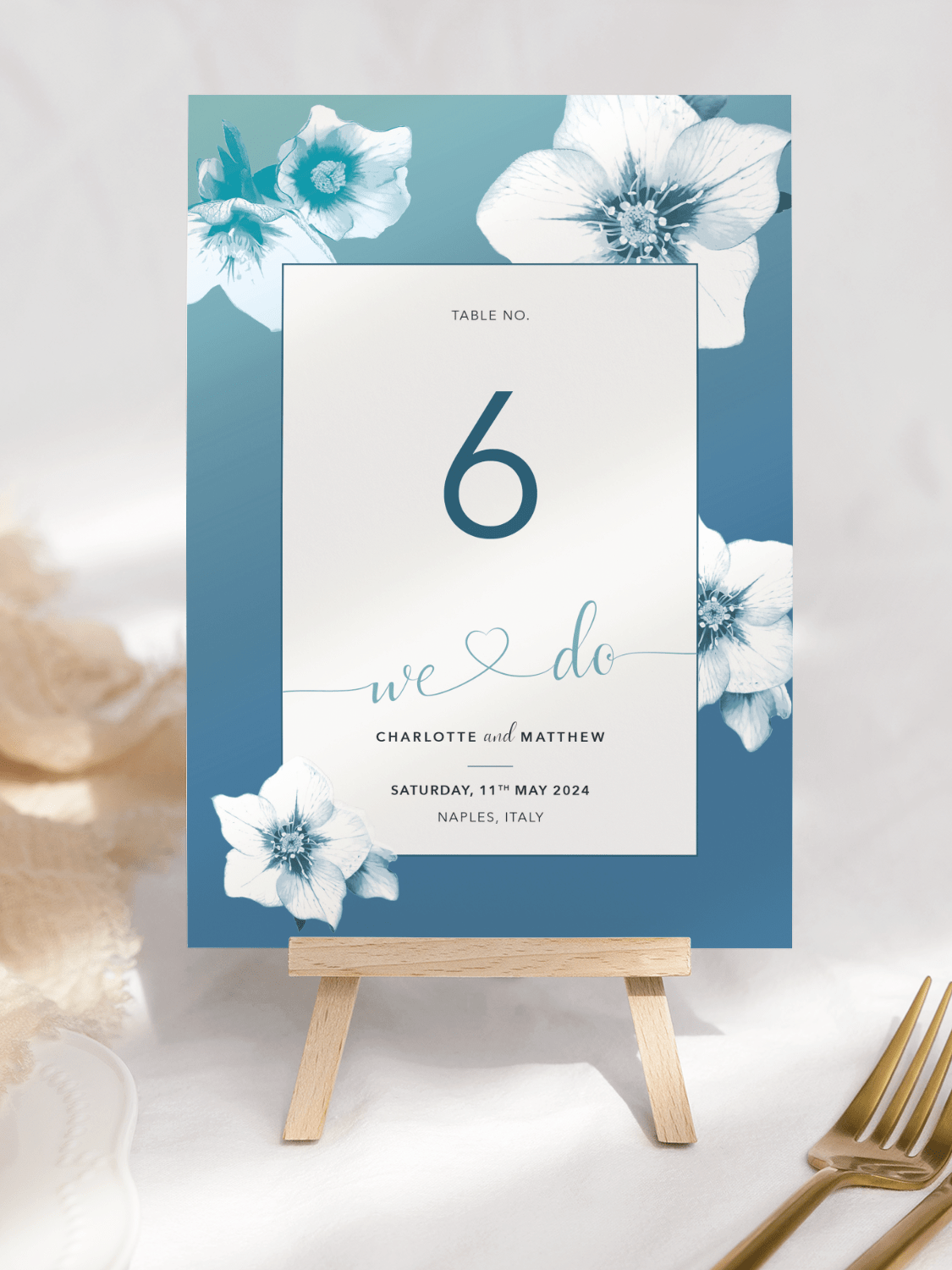 Napoli Med Table Number - Reverse