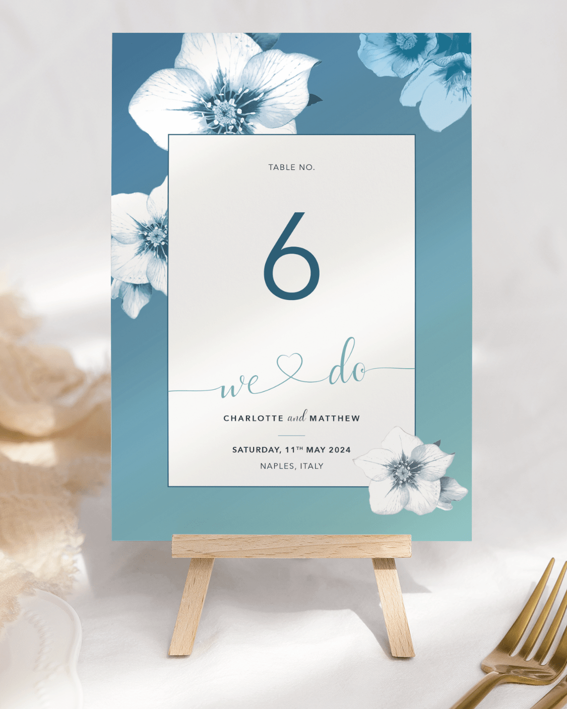Napoli Med Table Number - Front