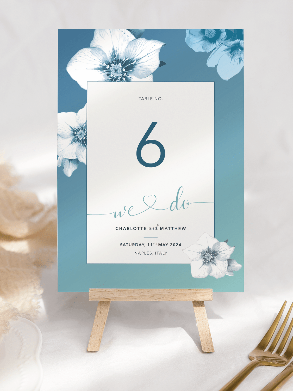 Napoli Med Table Number - Front