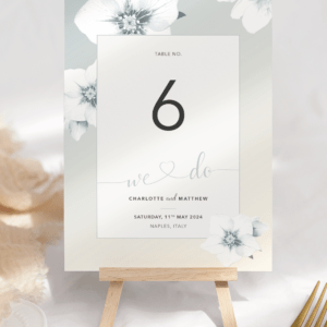 Napoli Mist Floral Table Number - Front