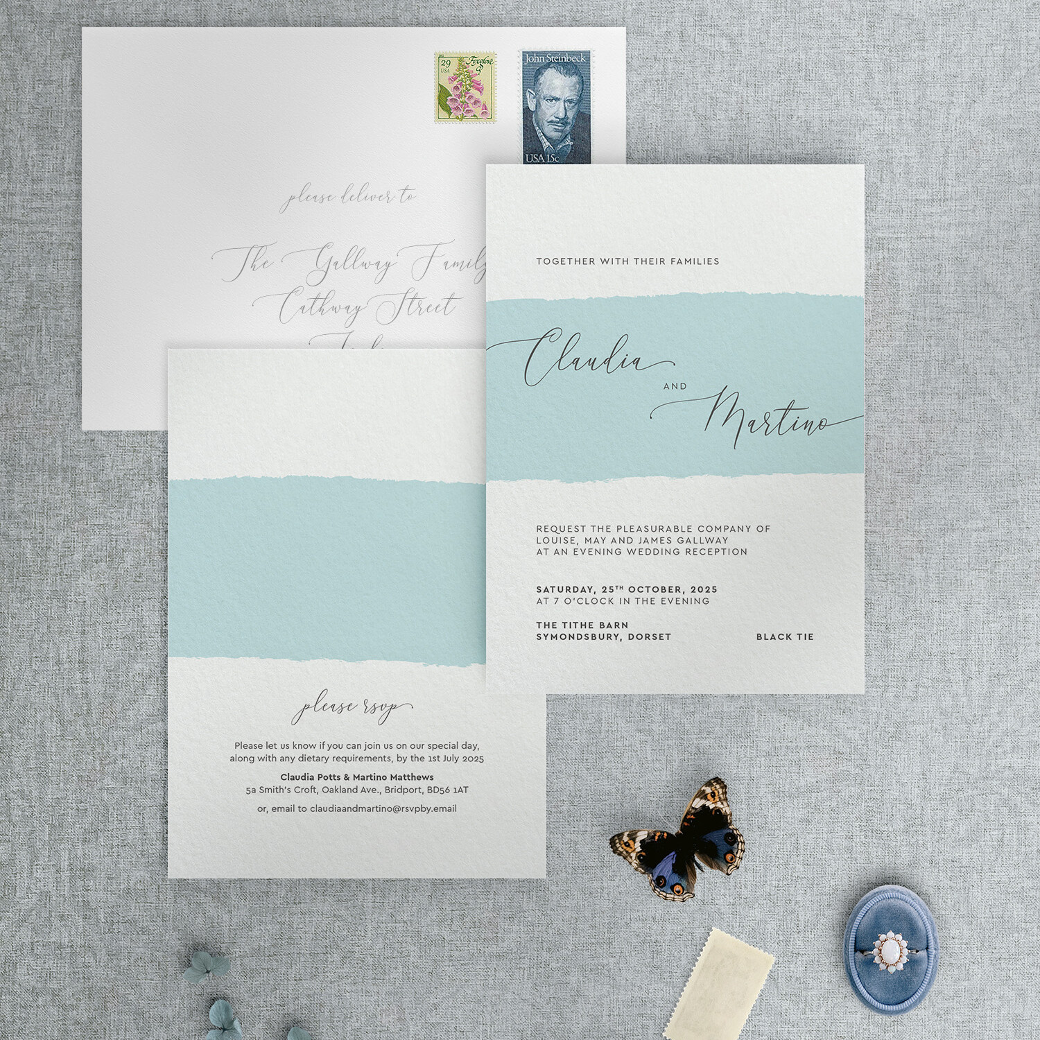 Simplicity - Aqua - Wedding Reception Invitation