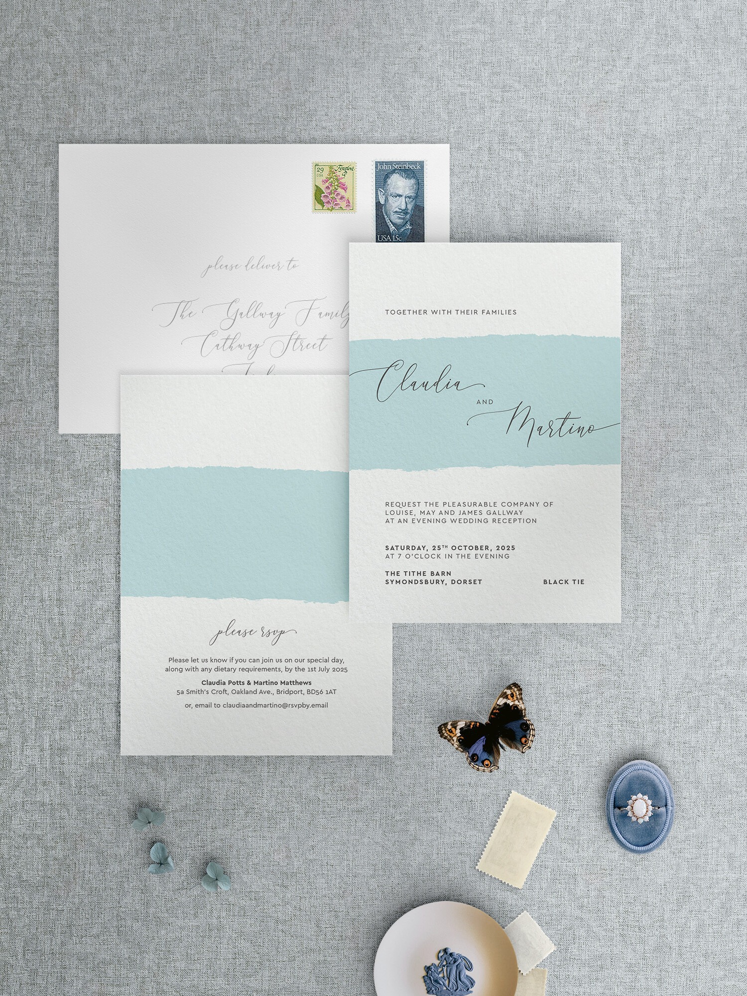 Simplicity - Aqua - Wedding Reception Invitation