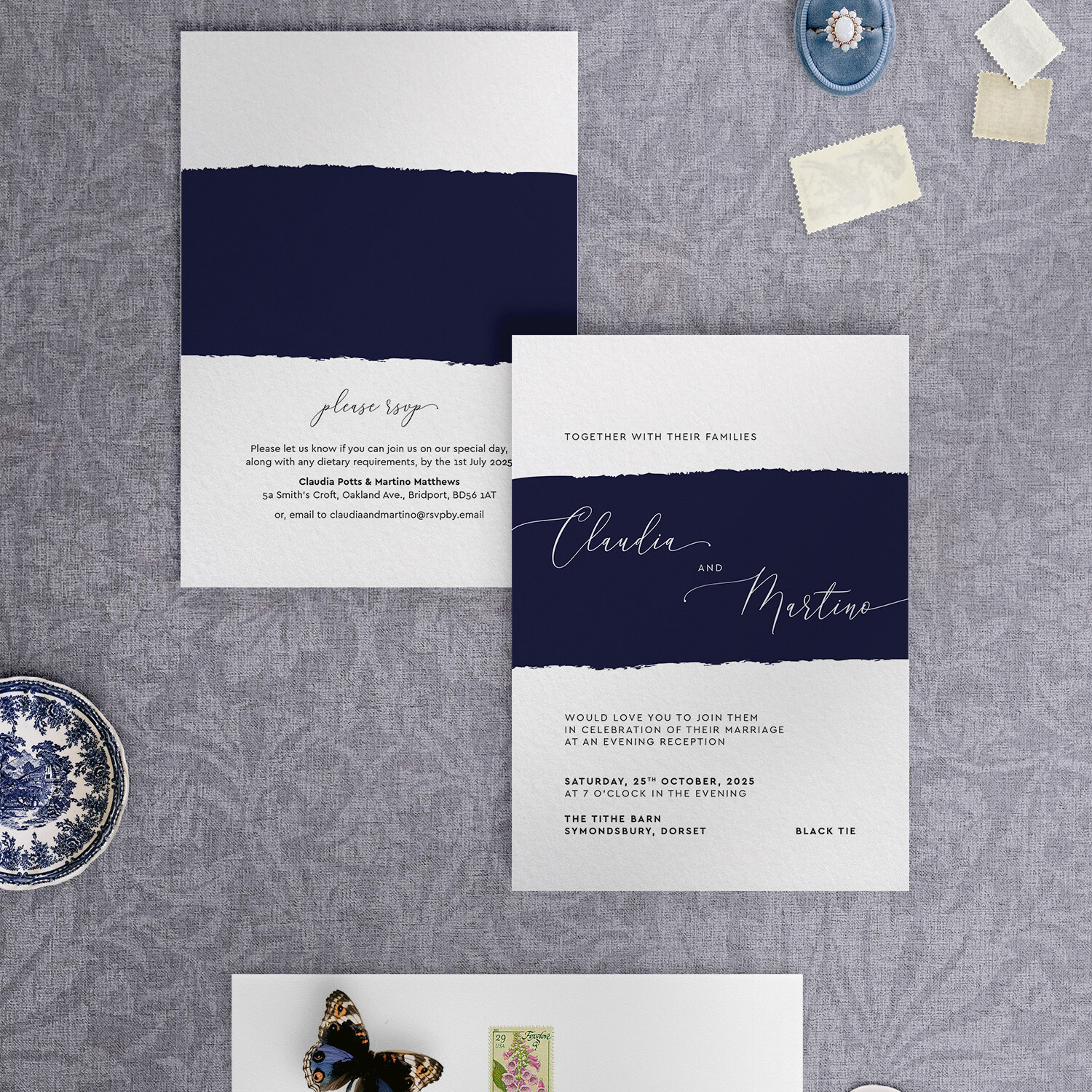 Simplicity - Midnight - Wedding Reception Invitation