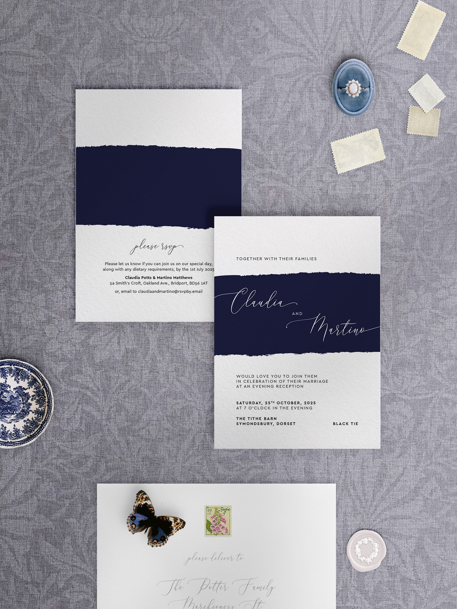 Simplicity - Midnight - Wedding Reception Invitation