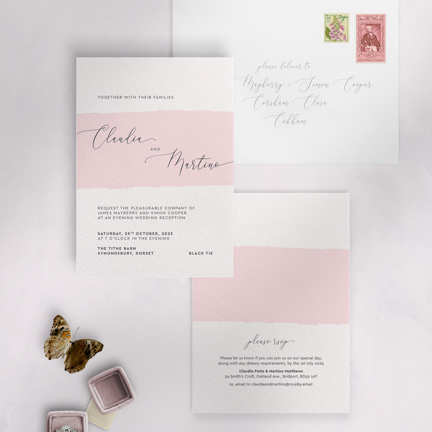 Simplicity - Soft Pink - Wedding Reception Invitation
