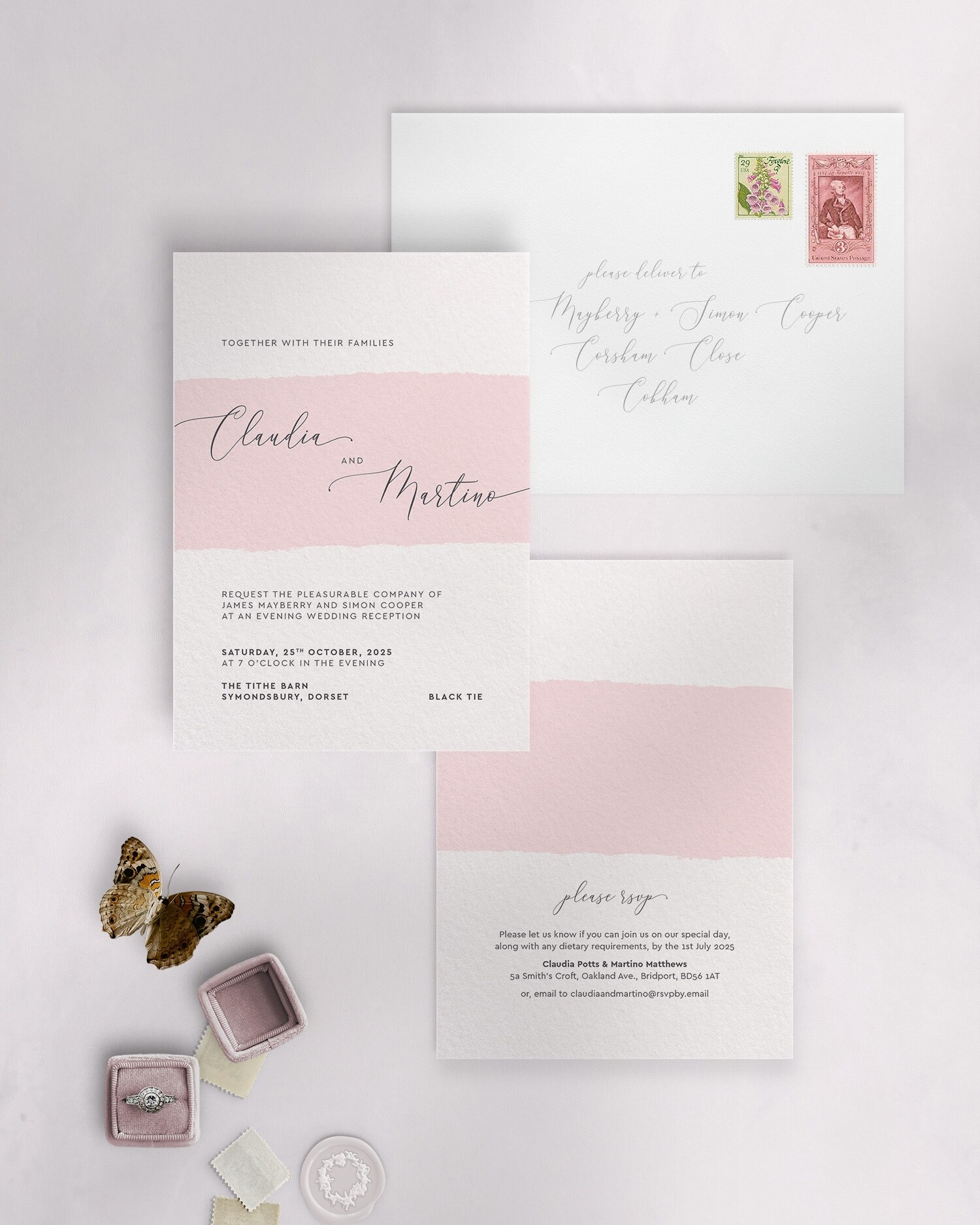 Simplicity - Soft Pink - Wedding Reception Invitation