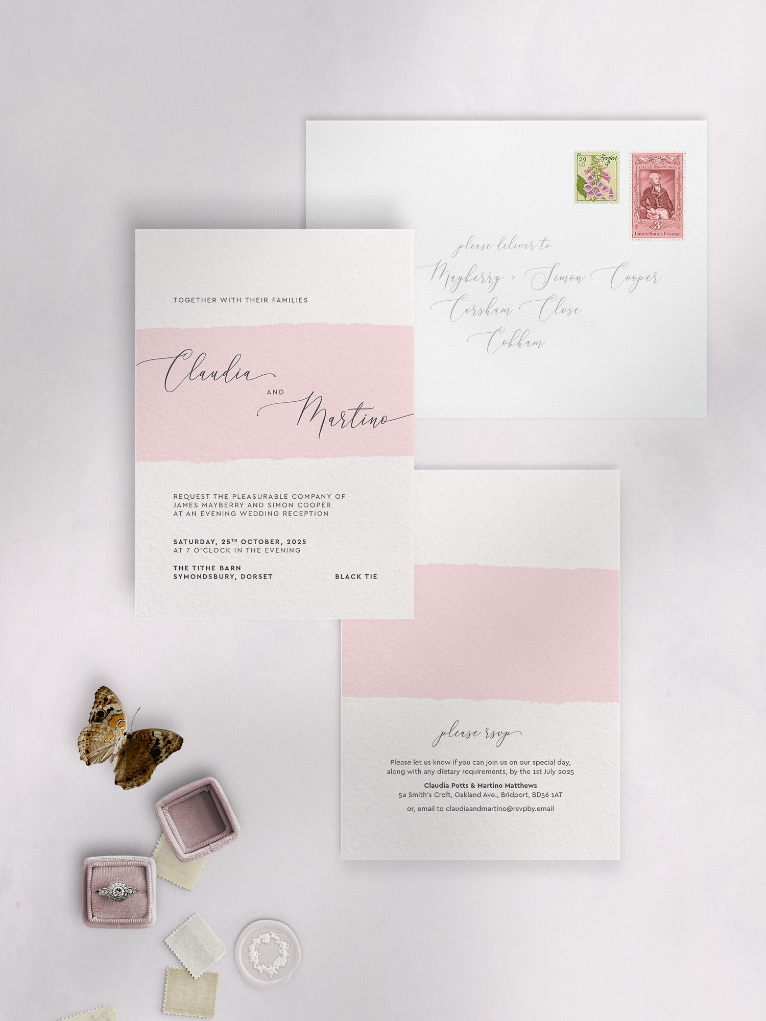 Simplicity - Soft Pink - Wedding Reception Invitation