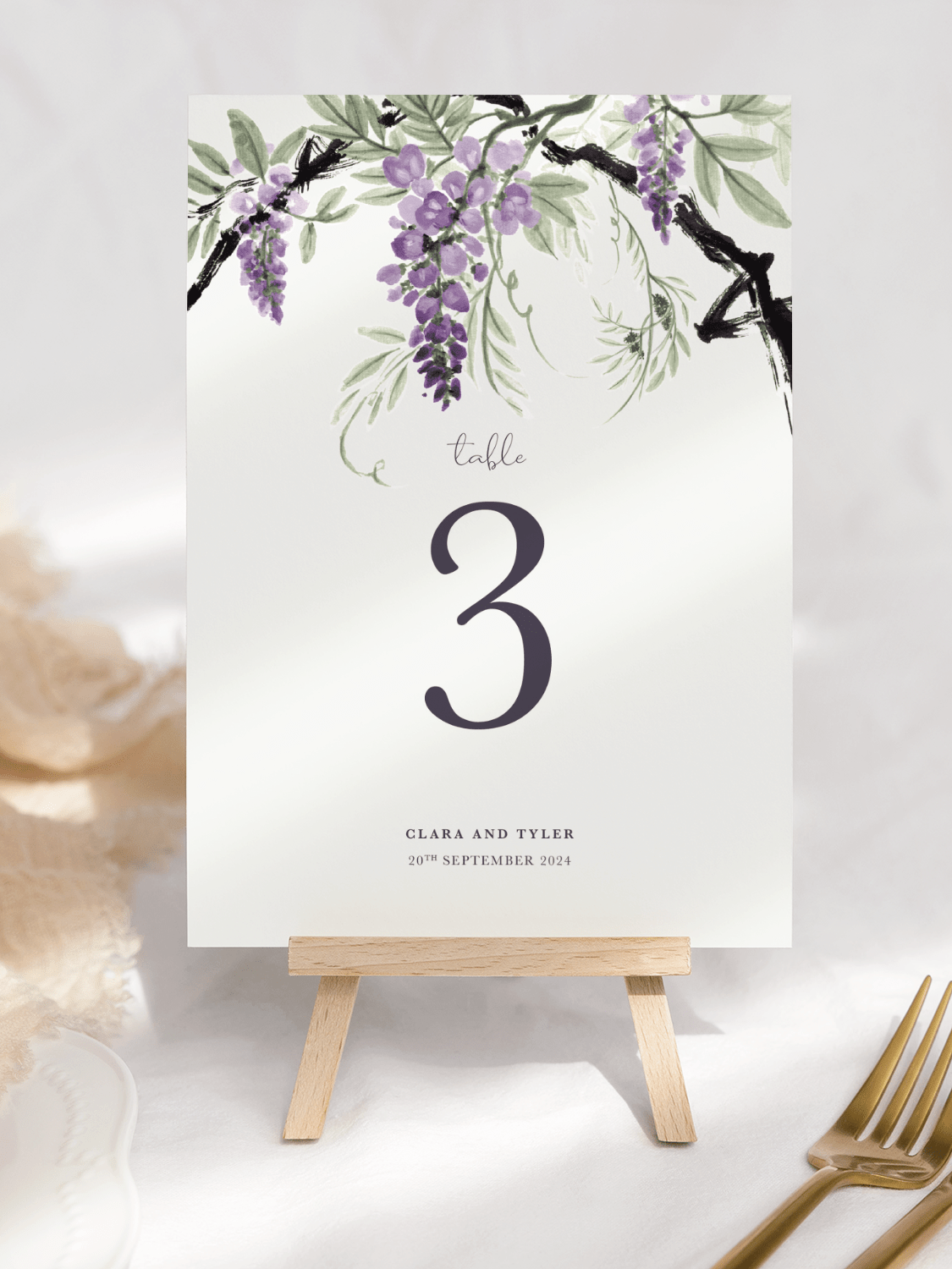 Wisteria Wedding table Numbers -V1