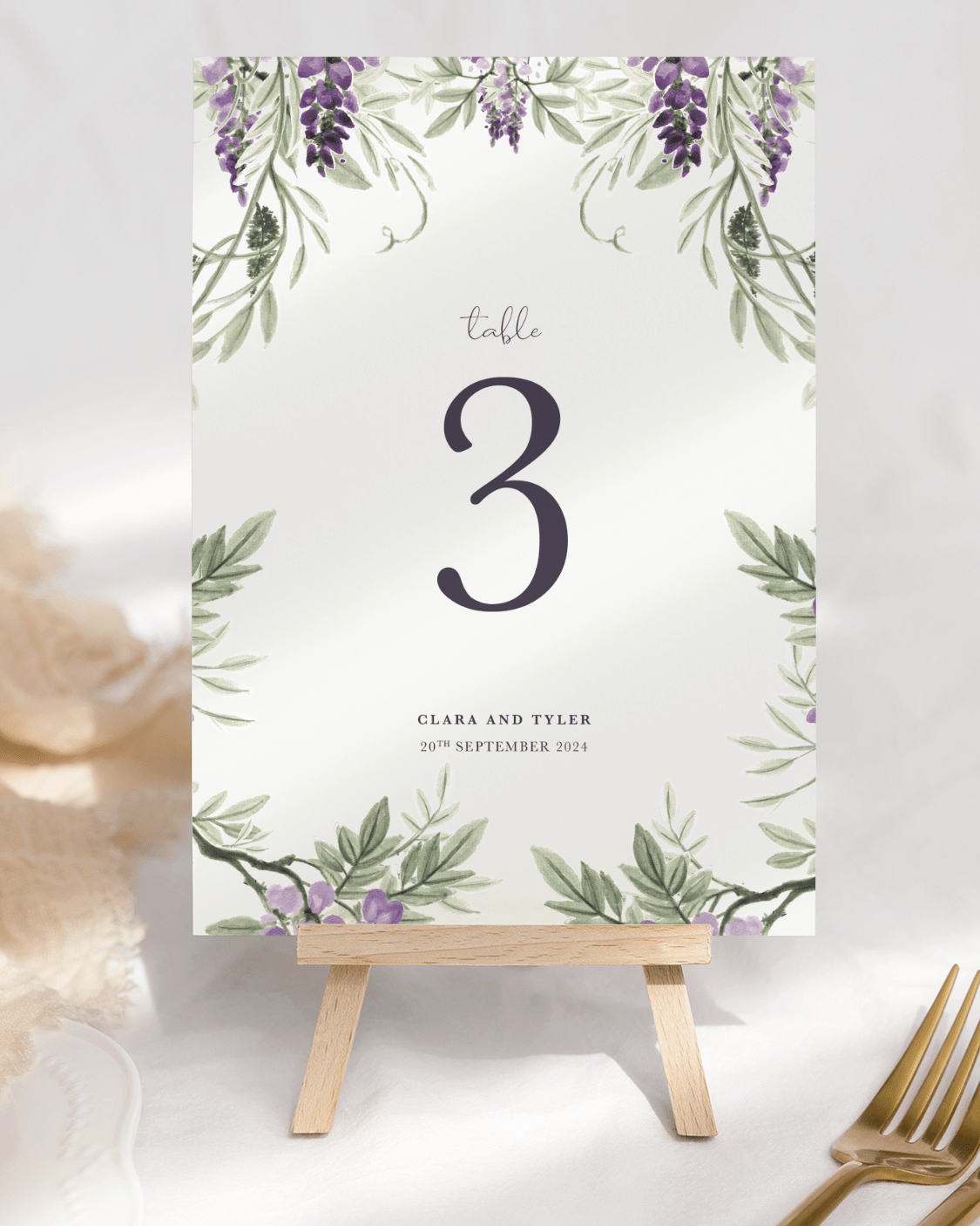 Wisteria Wedding Table Numbers -V2