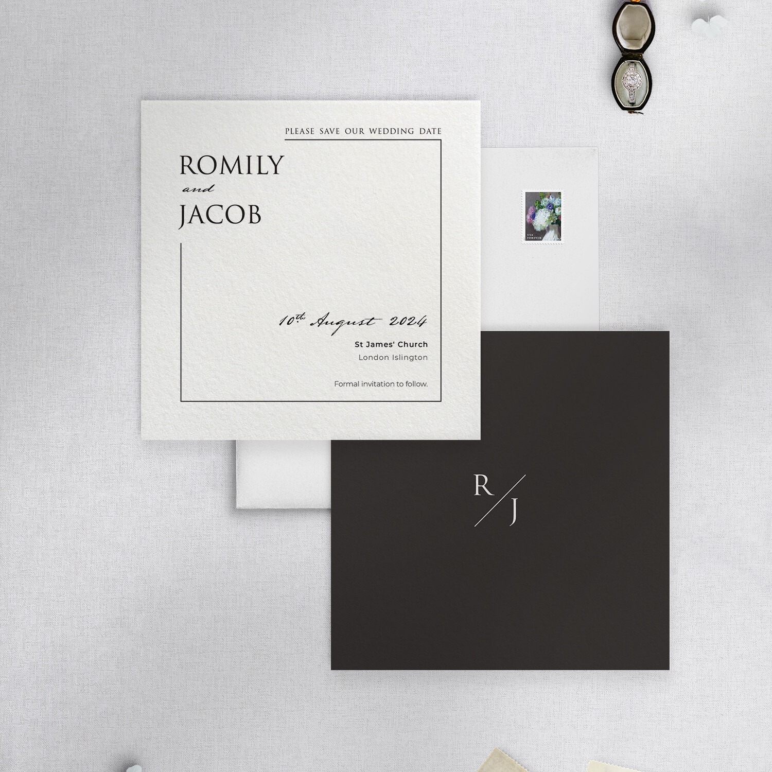 Love Story Tuxedo - Save the Date Card - SQ