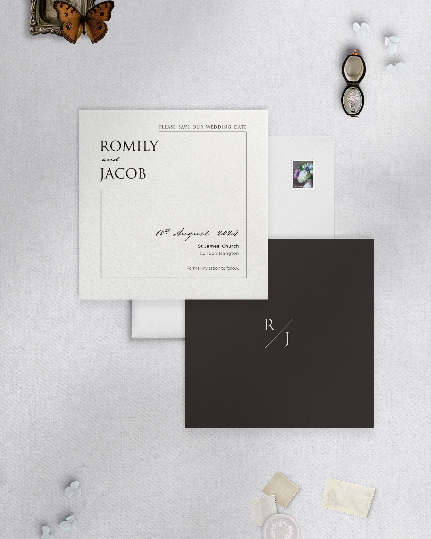 Love Story Tuxedo - Save the Date Card - SQ