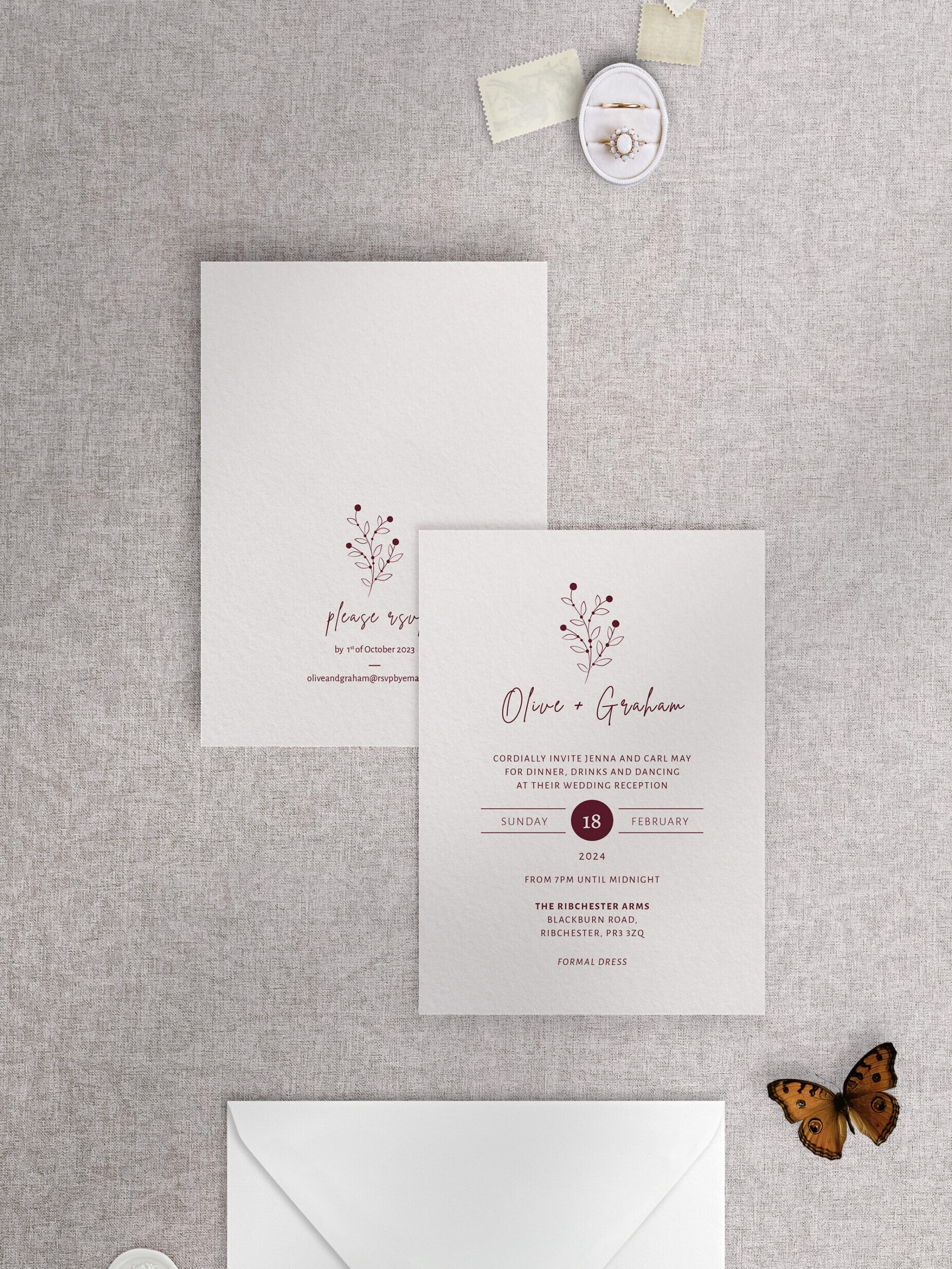 Berry Bloom - Autumn - Wedding Reception Invitation