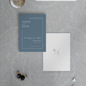 Love Story in Blue - Save the Date Card - A6