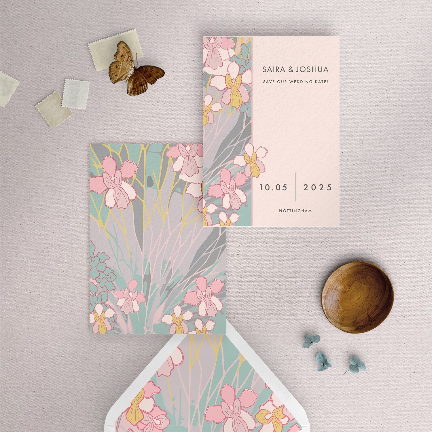 Orchid Garden in Pastel - Save the Date Card - A6
