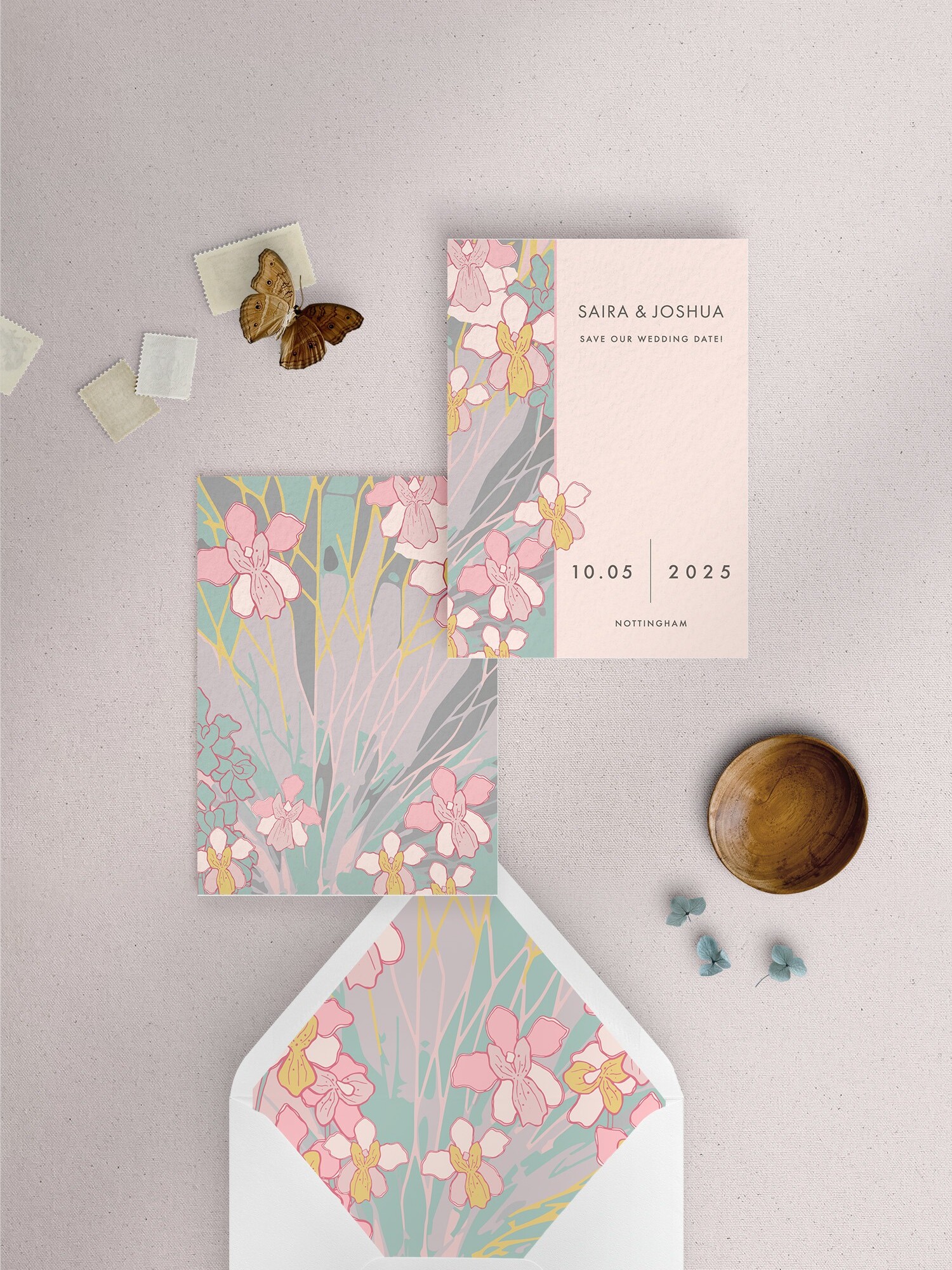 Orchid Garden in Pastel - Save the Date Card - A6