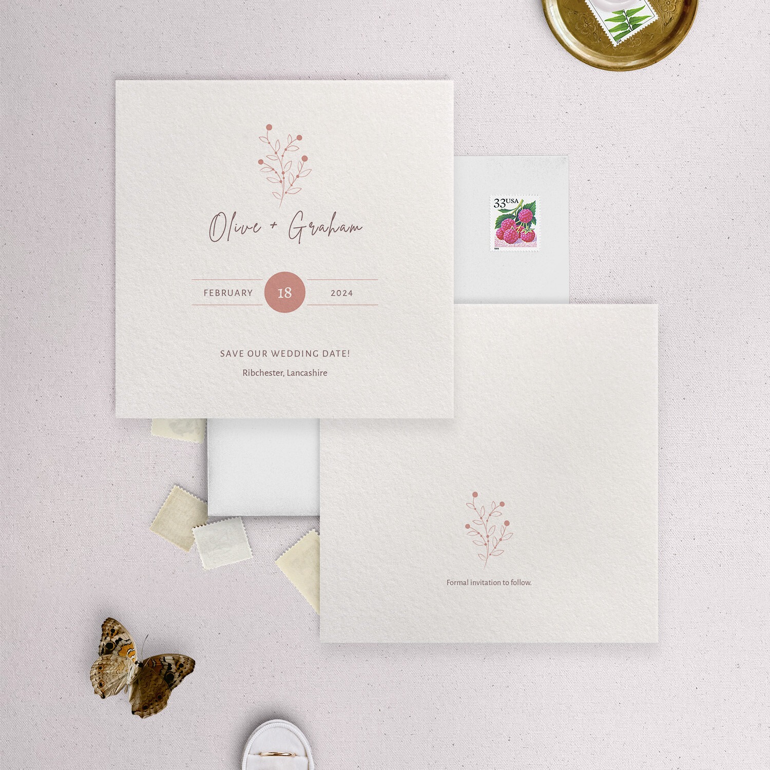 Berry Bloom in Summer - Save the Date Card - SQ