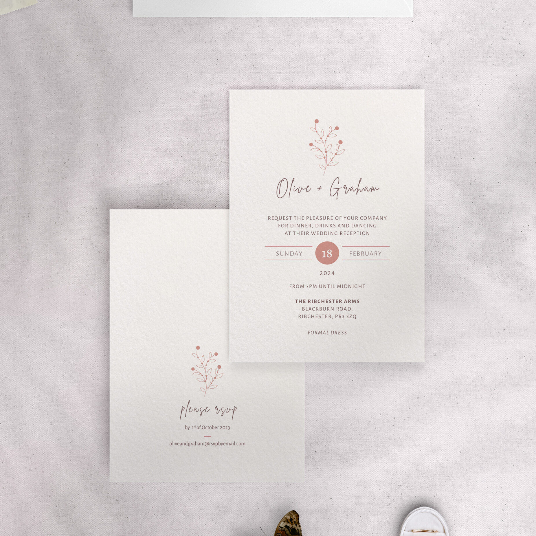 Berry Bloom - Summer - Wedding Reception Invitation